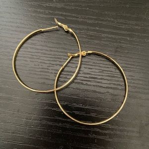 Gold Hoop Earrings - thin and lightweight